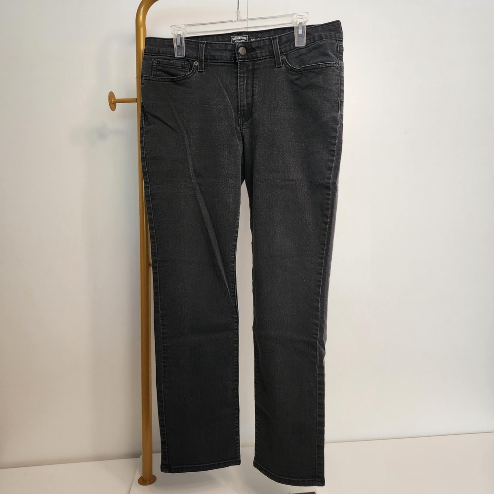 Signature Levi Strauss Gold Modern Straight Black Jeans Size 16M W33 L32